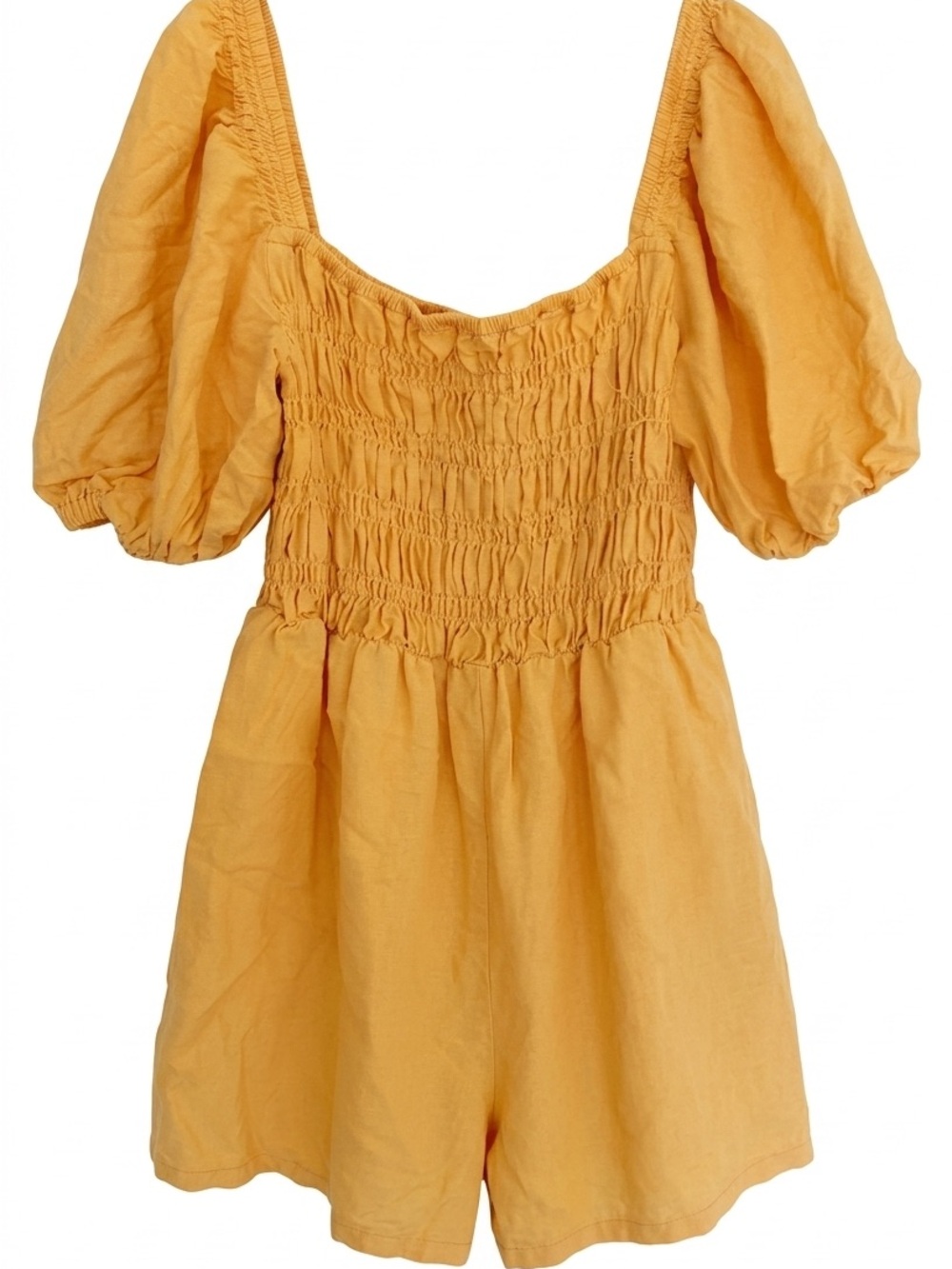 Rhythm. Yellow Puff Sleeve Romper
